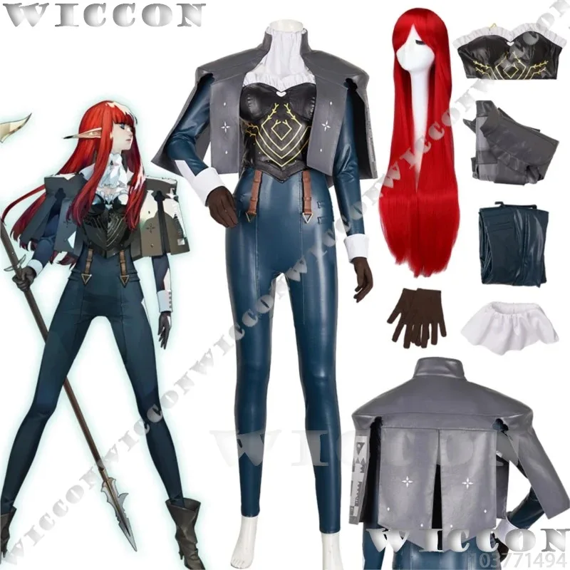 ชุดคอสเพลย์เกม Metaphor: ReFantazio ตัวละคร Eiselin Burchelli Meijal Hulkenberg วิกผมสีแดงสำหรับผู้หญิงและเด็กผู้หญิง ชุดฮาโลวีนสั่งทำพิเศษ;2'k,8;c'