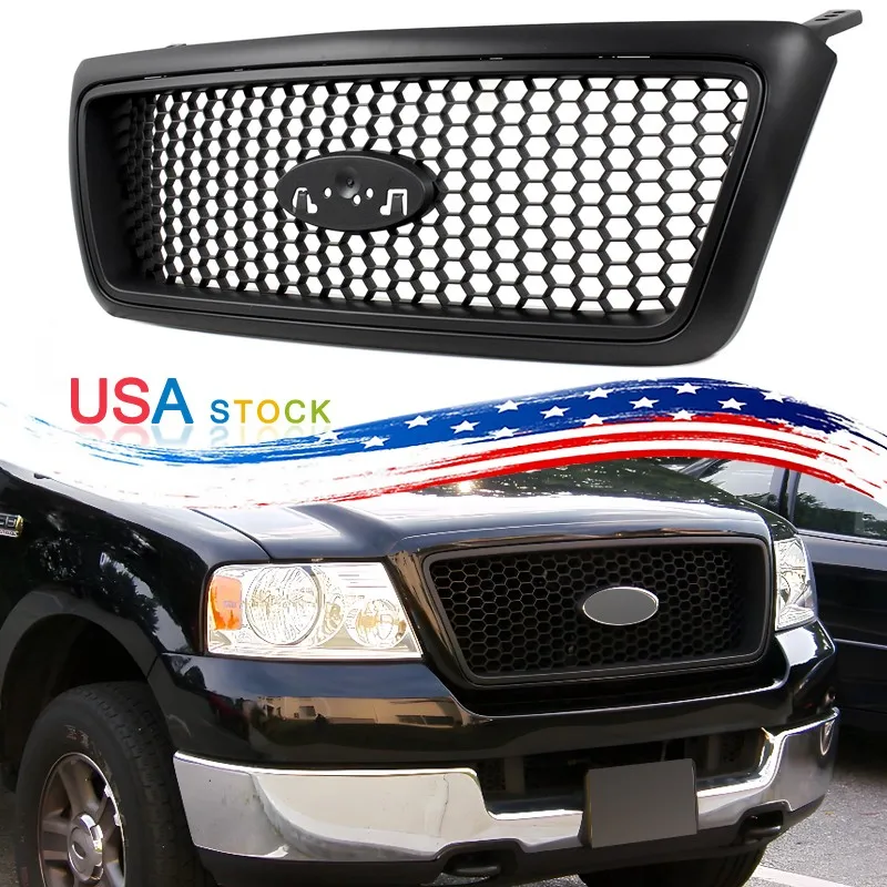 

Bumper Grid Fit For Ford F150 Lariat FX2 Cab Pickup 2004 2005 2006 2007 2008 Honeycomb Matte Black Front Bumper Radiator Grille
