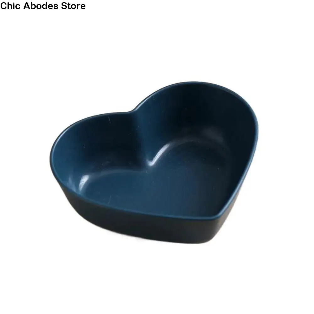 Plato de especias con forma de corazón de paja de trigo, Mini plato de repollo salado lavable, plato de condimentos de Sushi de estilo nórdico irrompible para el hogar