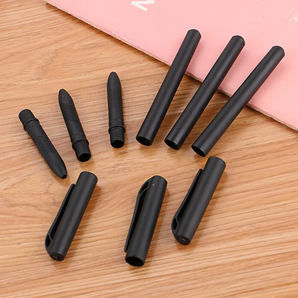 

100Pcs Empty Pen Holders Fine Workmanship Lightweight Compact Size Ideal for Students Stationery Black Empty Pen-Holders