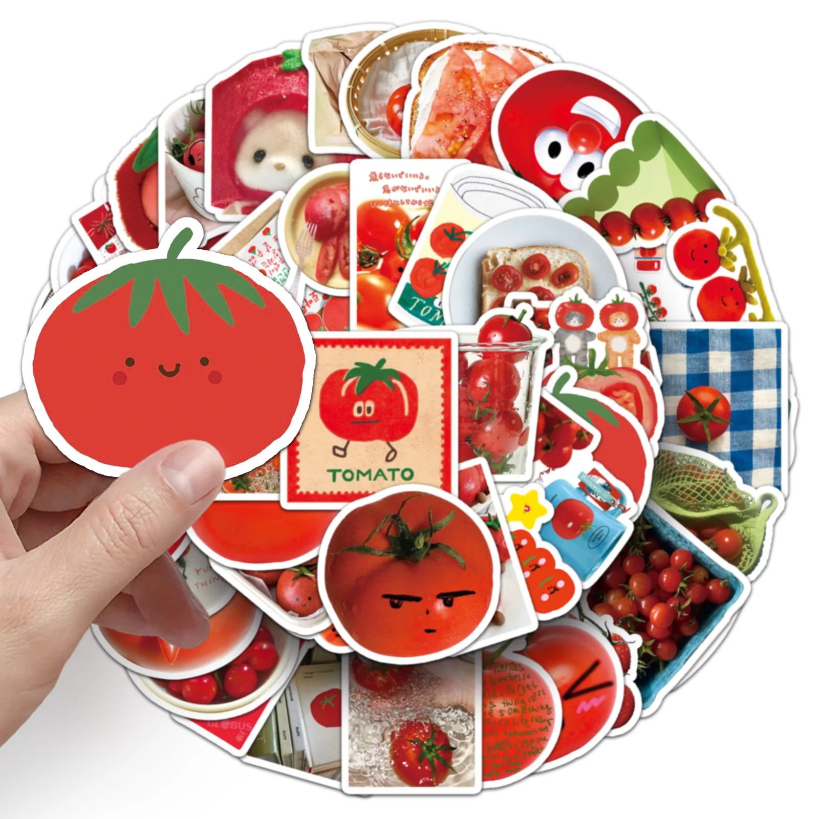 50 tomato Ins style stickers, cartoon Santa Maria personalized notebook fruit graffiti notebook decoration