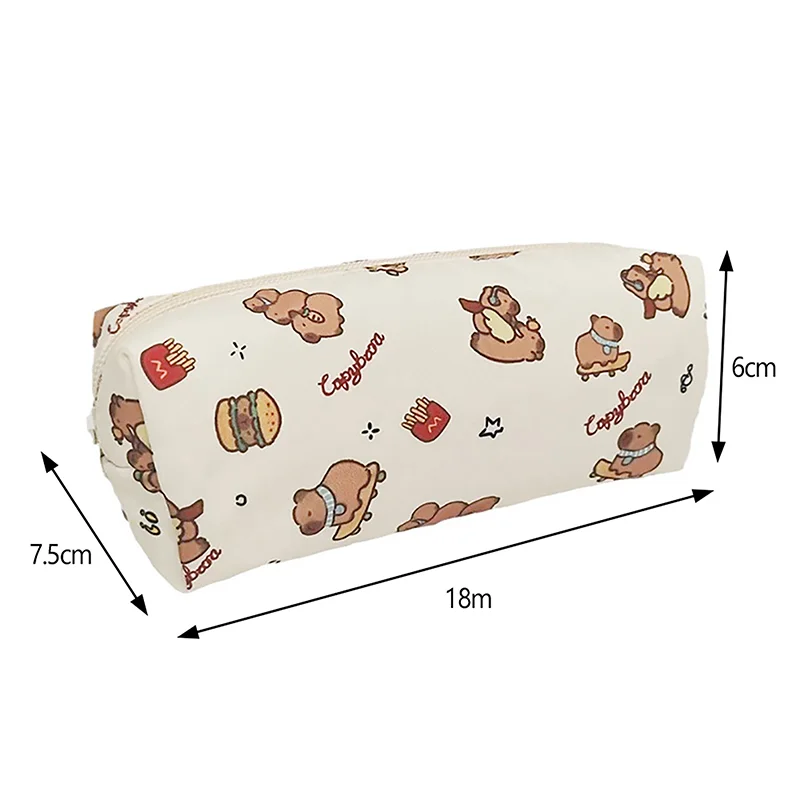 Multifunctional Pen Bag Cute Large Capacity Capybara Stationery Bag Pens Box Student Children Pen Case Office School Supplies