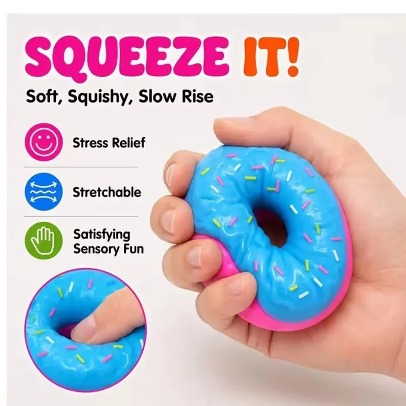 Needoh Dippin Dazzler Egg Donut Stress Relief Squishy Cube Squeeze Toy Slow Rebound Anti-Anxiety Perfect Gift Jelly Donut Adult