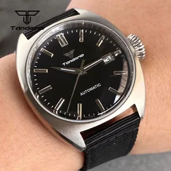 Tandorio 2024 New Military Pilot 40mm Double Sapphire Glass Luxury Inky black Dial NH35A Automatic Men's Mechanical Watches