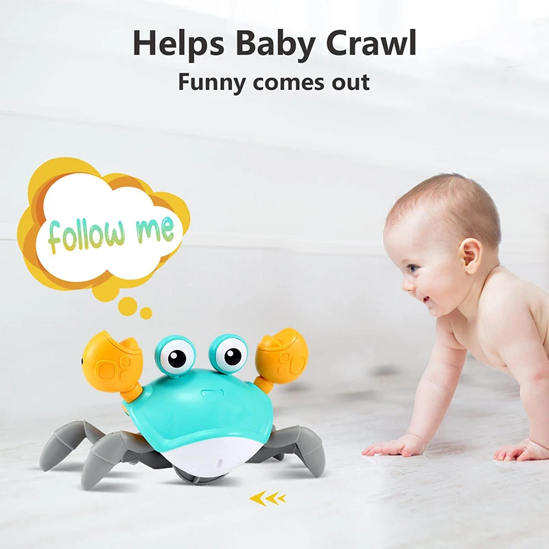 New Hot Sales Baby Interactive Toy Catch Me Electric Induction Crab Baby Crawling Crab Toy for kids