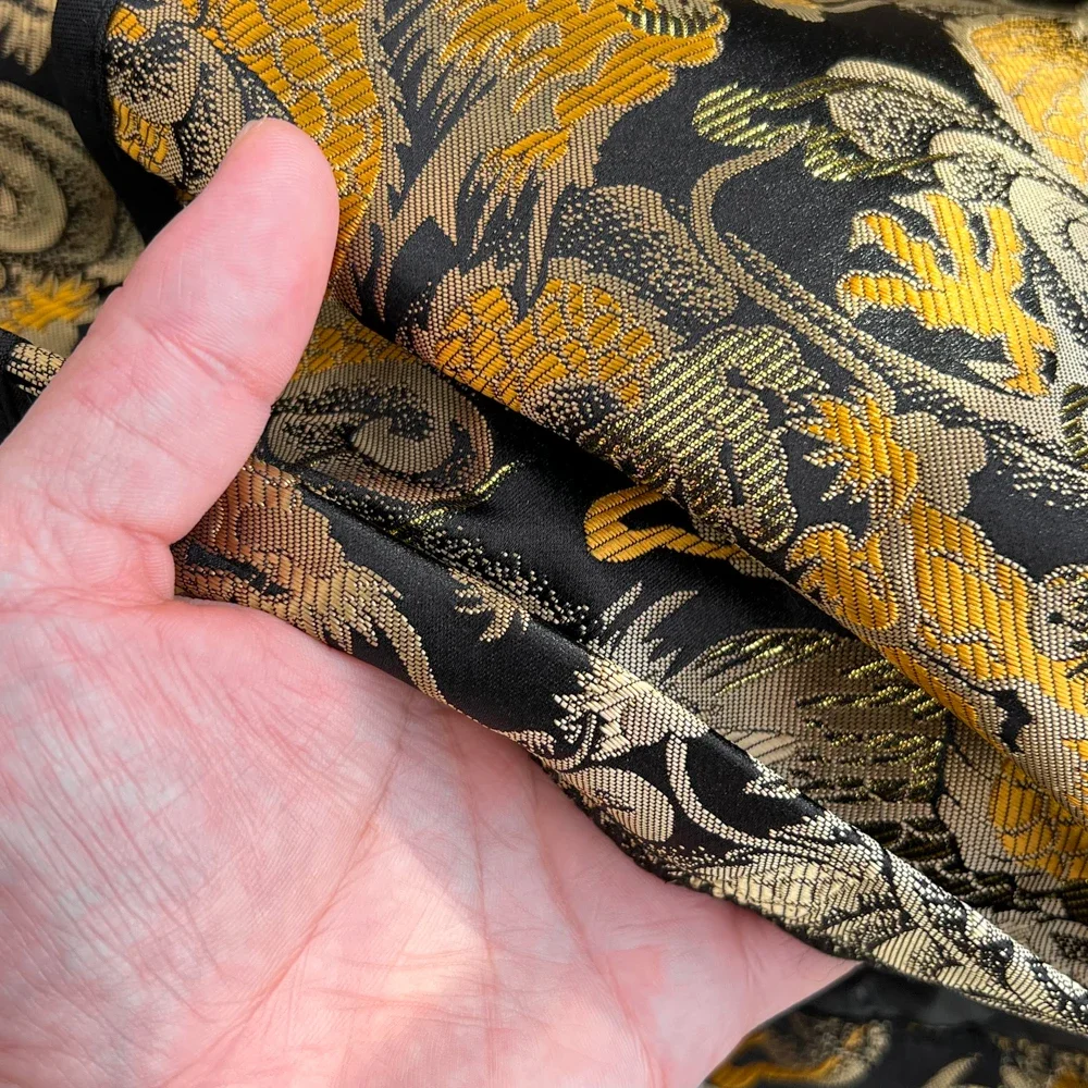 Autumn and Winter Retro Chinese-style Faux Fur Splicing Vest Stand-up Collar Waist Slim Short A-line Jacquard Dress