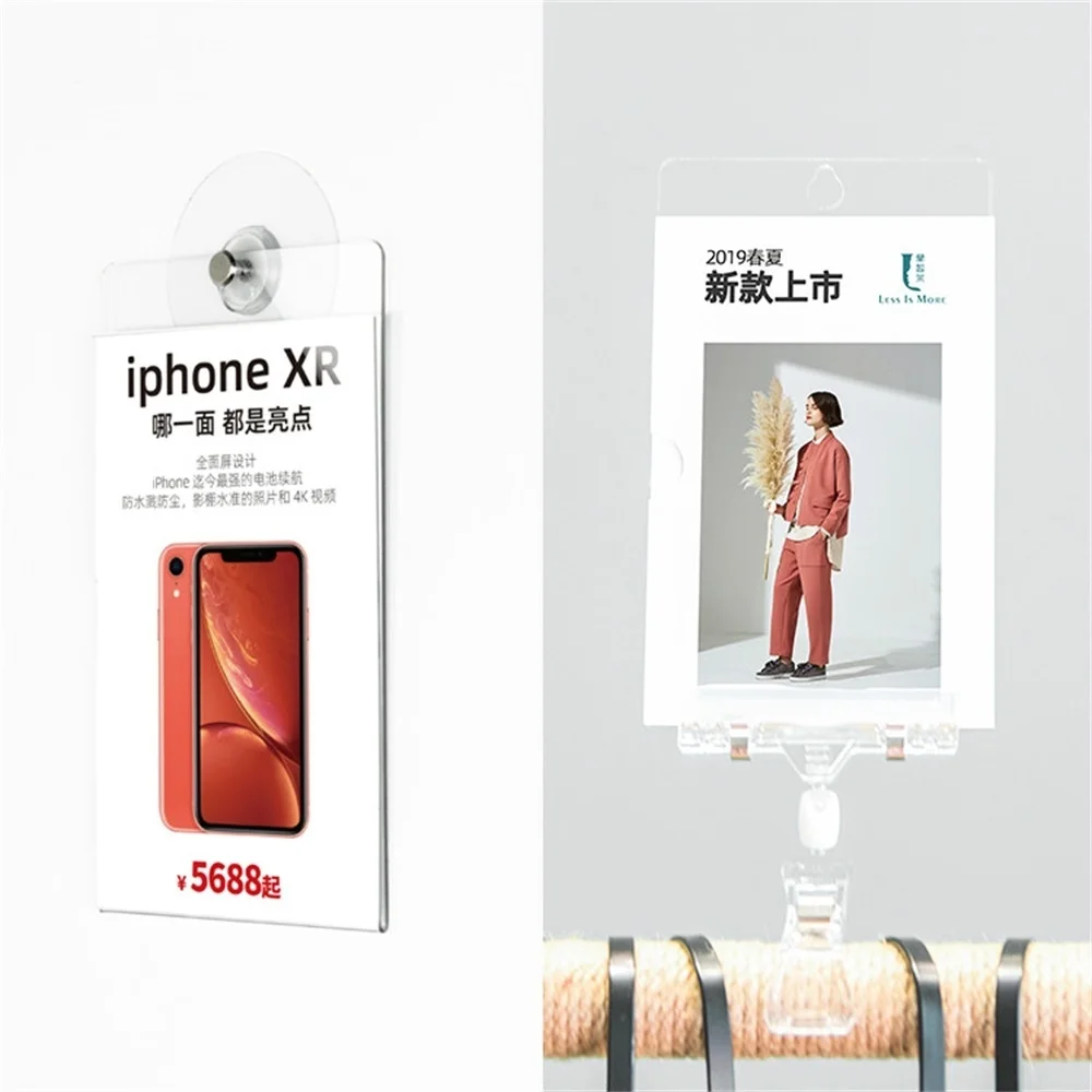 Pop Plexiglas Zeichen Halter Hülse Regal Rand Preis Tag Aufhänger Label Halter Rahmen