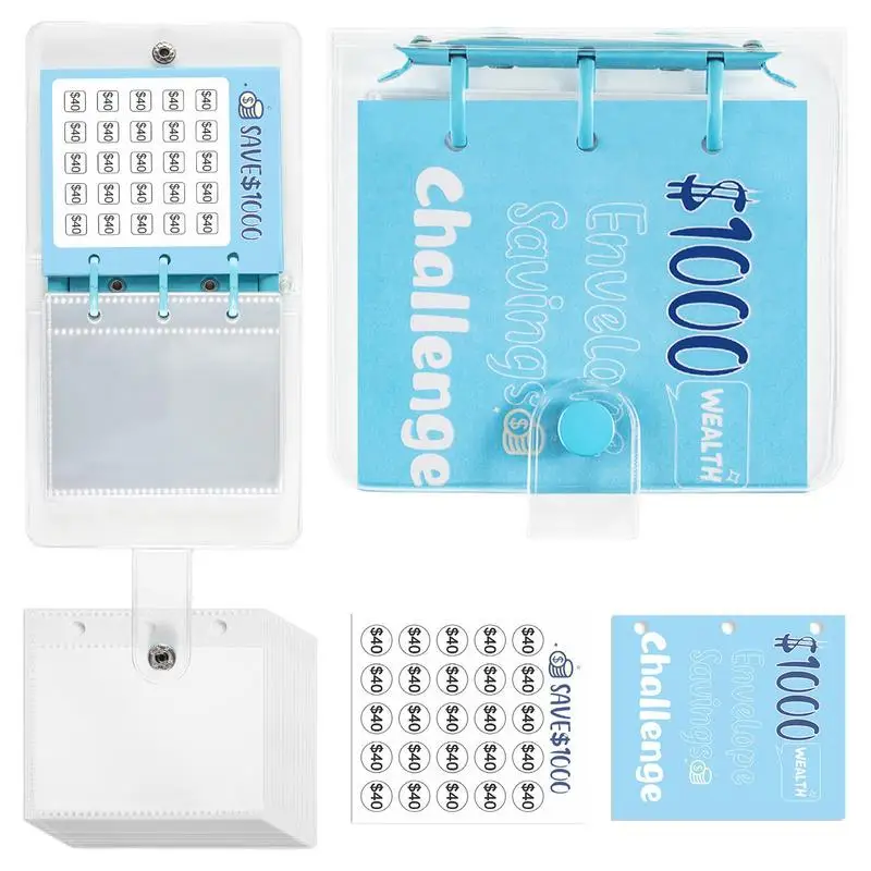 

Savings Challenges Book 25 Envelopes Envelope Savings Challenge Binder Portable Family Challenging Game 1000 Fun Easy Way Cash