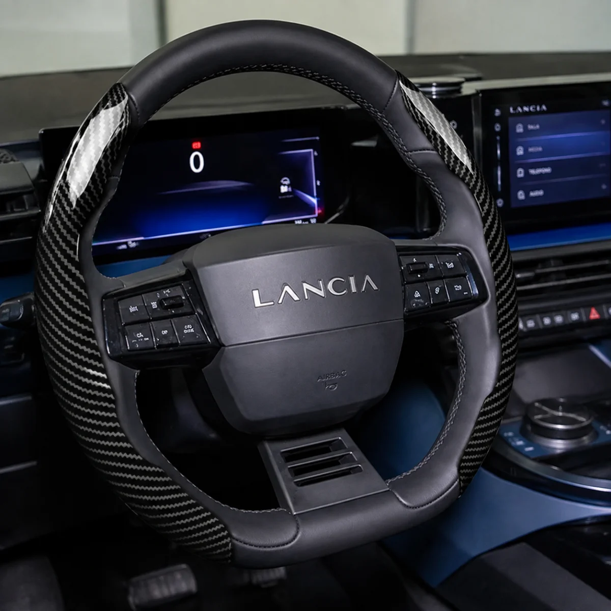 For Lancia Breathable Leather Segmented Quick‑Release Non‑Slip Durable Steering Wheel Cover Ypsilon