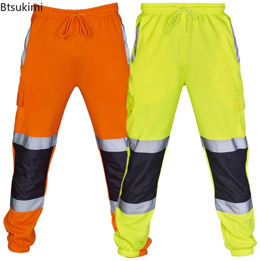 Reflective Safety Pants 360 Degree Reflective Zones High Visibility Casual Work Clothes Nocturnal Outdoor Joggers Pants for Men
