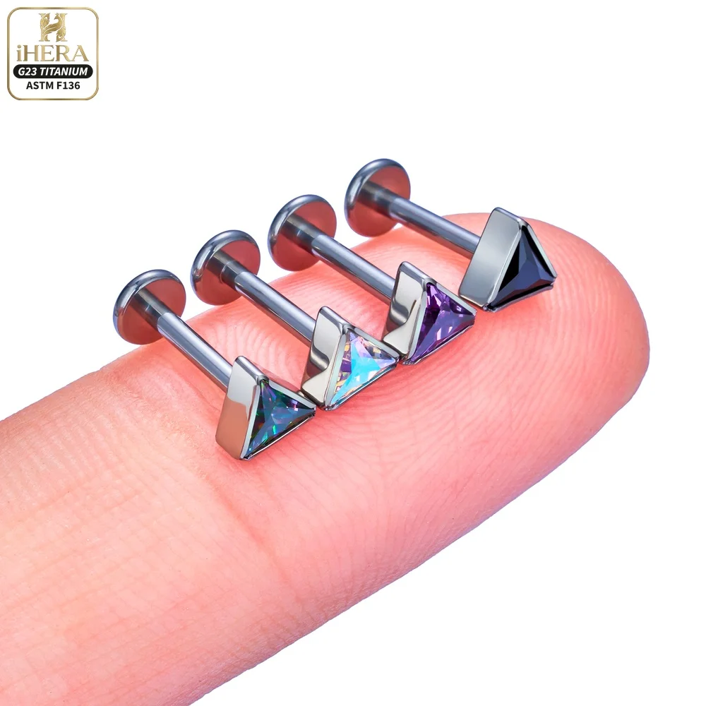 G23 Titanium Piercing Kit Sparkly Purple CZ Spider Paw Key Lip Stud Tragus Conch Helix Nostril Cartilage Flatback Wholesale Set