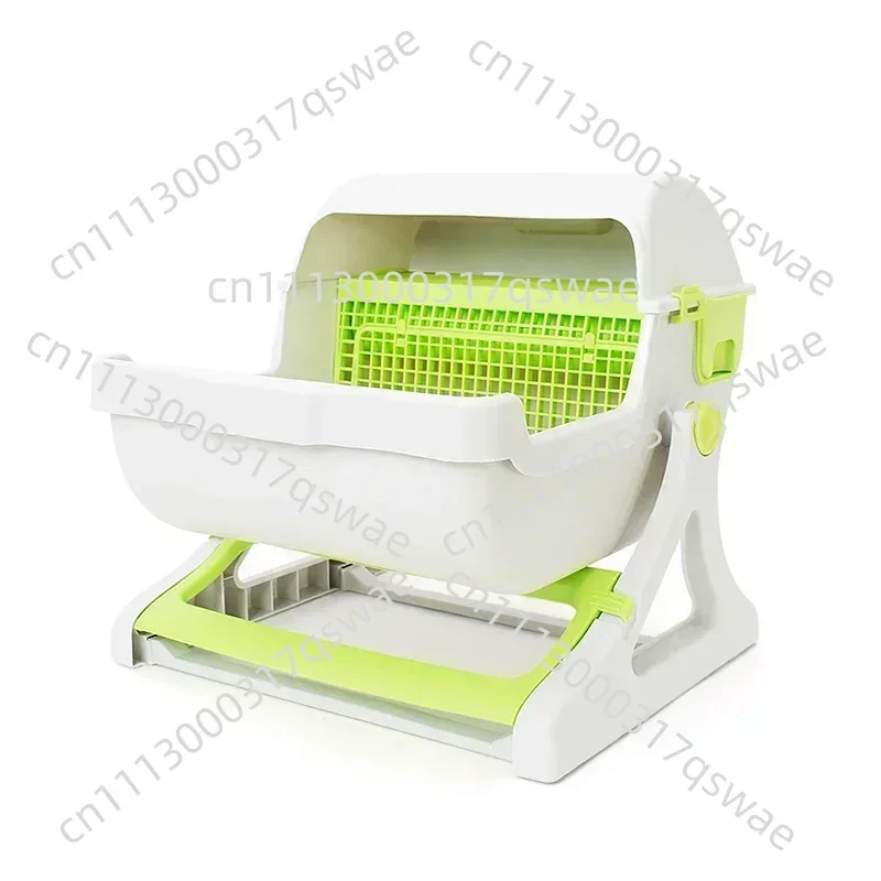 Large  litter basin, semi-closed easy to clean splash-proof, tipping bucket, filter, net toilet