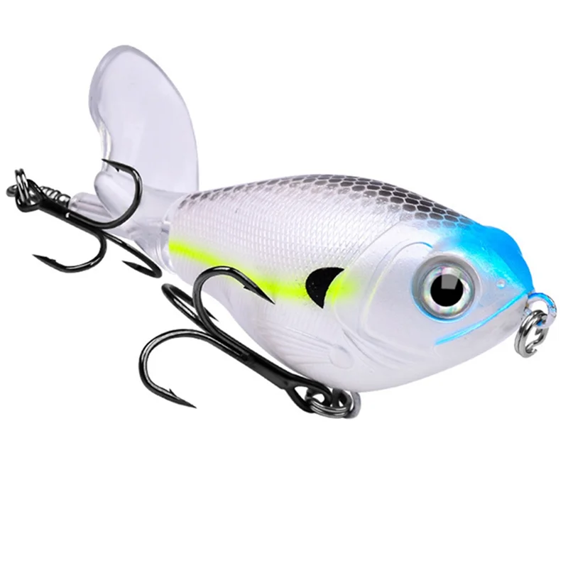 Isca Artificial Flutuante ABLB-Whopper Popper 12/16G para Pesca de Superfície com Hélice para Lúcio 16G D