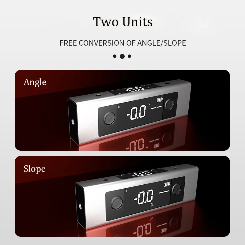 เครื่องวัดมุมดิจิตอลความแม่นยำสูง 0.2 °   เครื่องวัดระดับเลเซอร์แบบดิจิตอลพร้อมจอ LED สำหรับงานปูกระเบื้อง/วัดความลาดเอียง พร้อมเครื่องวัดความเอียงแบบ USB