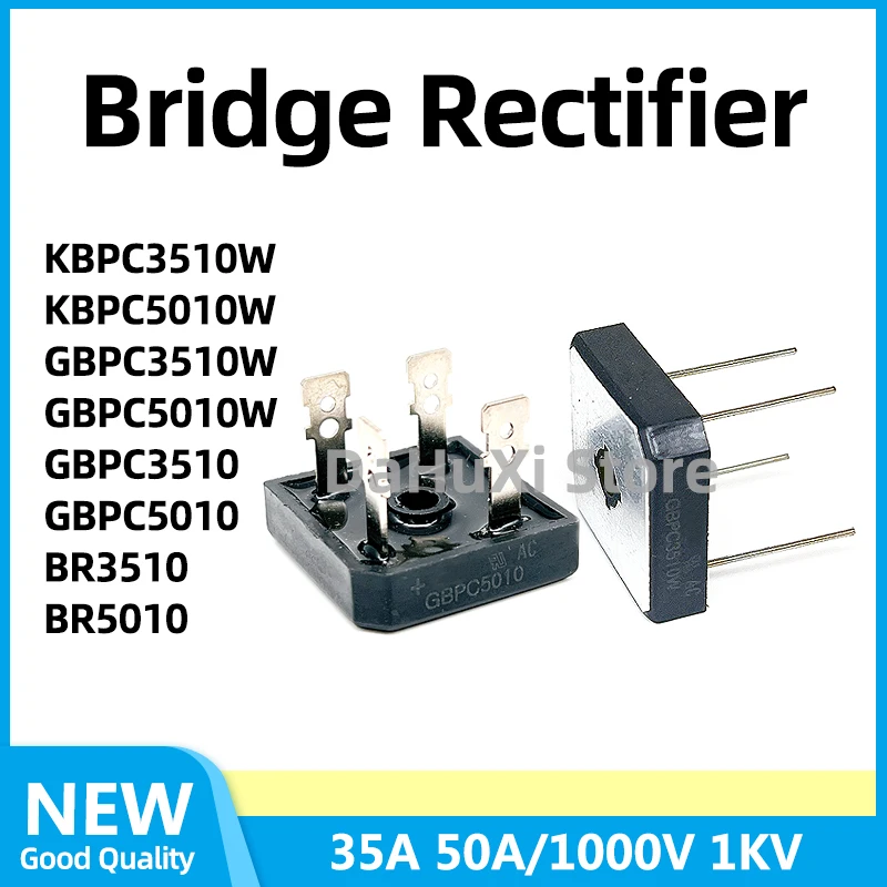 2PCS KBPC3510W KBPC5010W GBPC3510W GBPC5010W GBPC3510 GBPC5010 BR3510 BR5010 Bridge Rectifier 35A 50A 1000V 1KV