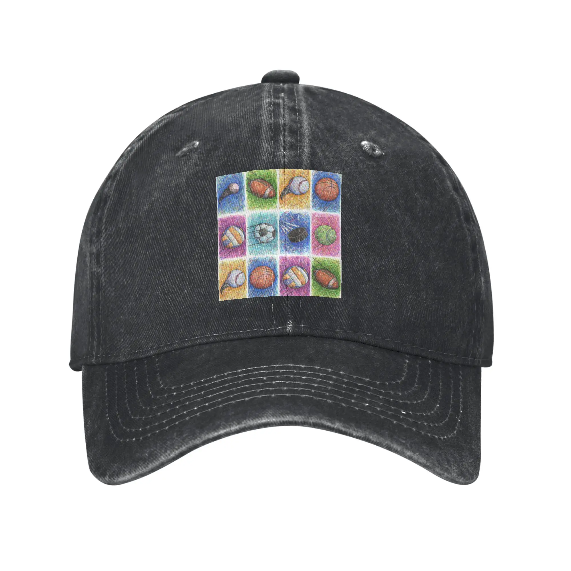 Fashion Sports Balls Art for Kids baseball cap  Everyday Commuting Cap Male