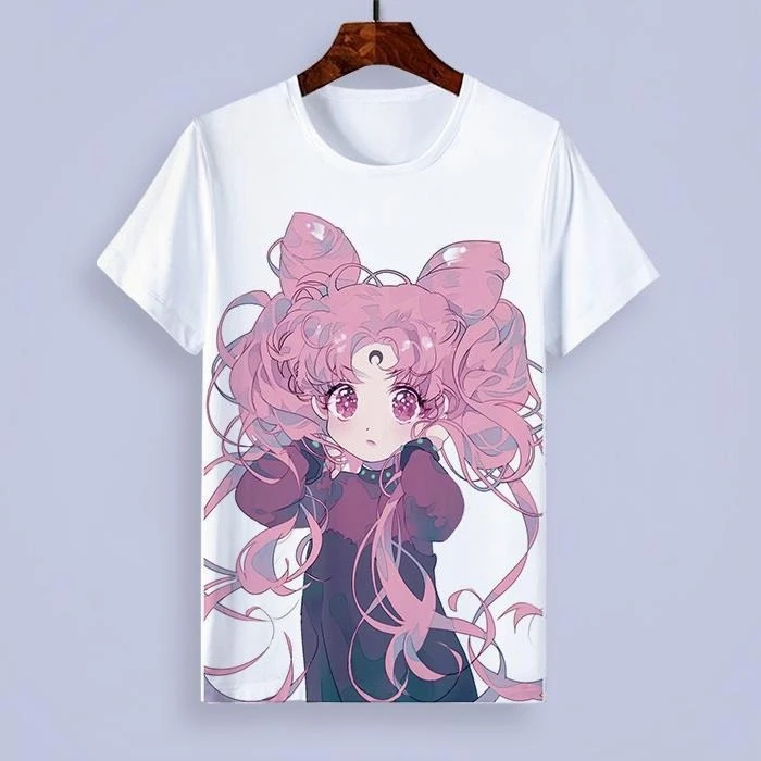 2026 New Design Sailor Moon T-Shirt, Loose Casual Short Sleeve Tee for Men Women, Summer Cartoon Tops