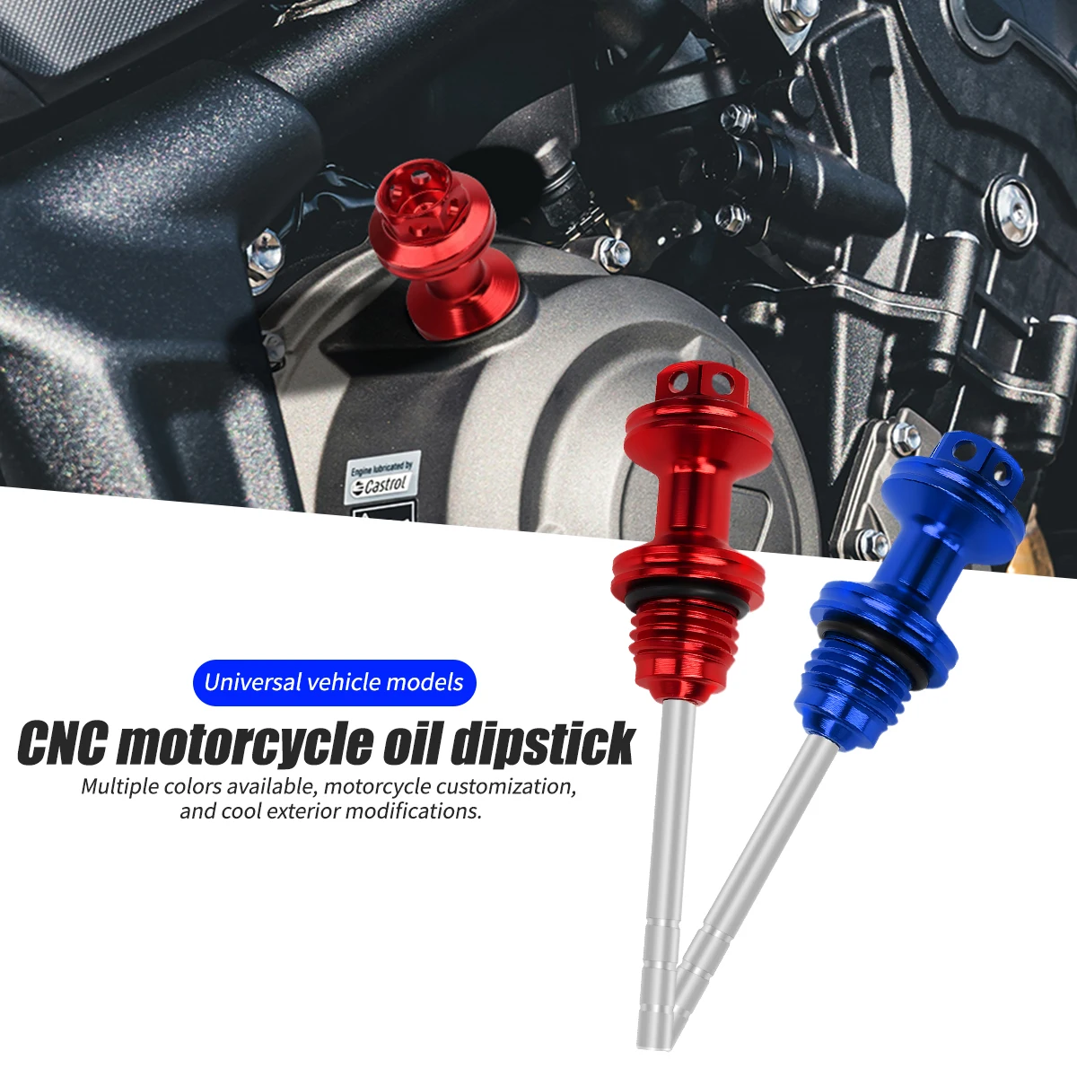 1Pcs CNC Aluminum Engine Oil Dipstick Level For Motorcycle Electric Scooters Gauge Oil Level Oil Dipstick Cap Plug