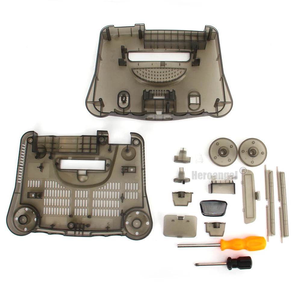 استبدال البلاستيك قذيفة شفافة الحال بالنسبة لنينتندو N64 ريترو لعبة فيديو وحدة التحكم صندوق شفاف لعبة الملحقات