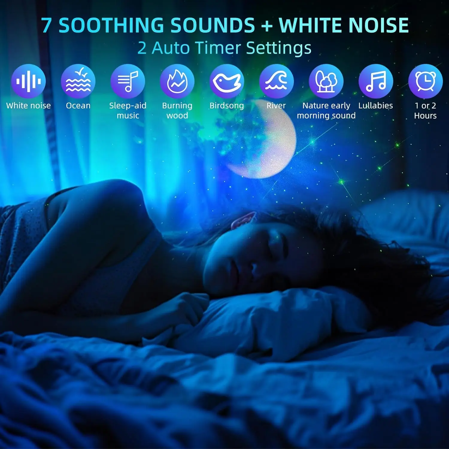 Astronaut Galaxy Projector, Music Speaker, White Noise, Star and Moon Galaxy Lights for Bedroom with Timer, Nebula Night Light