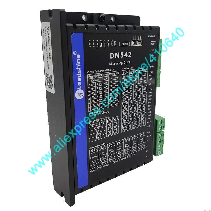 2024 Sales NEW VERSION Leadshine DM542 2 Phase DSP Digital Stepper Drive with Max 20 to 50VDC Input Max 4.2A 5V or 24V Signal