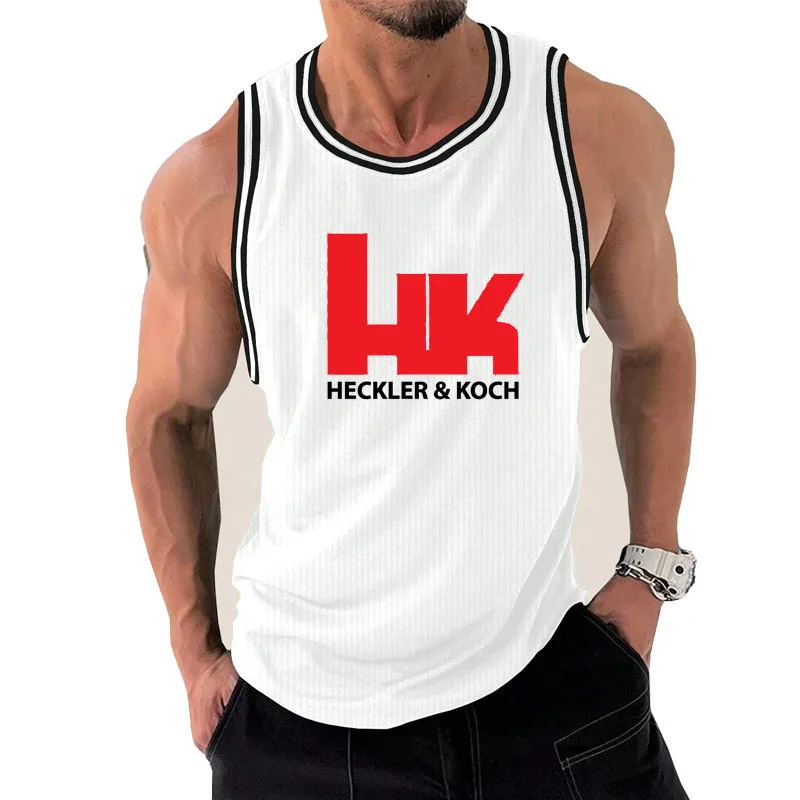 2024 Man Tank top summer Hk Heckler Koch No Compromise Man T-shirt Cool breathable Fitness running sleeveless shirt