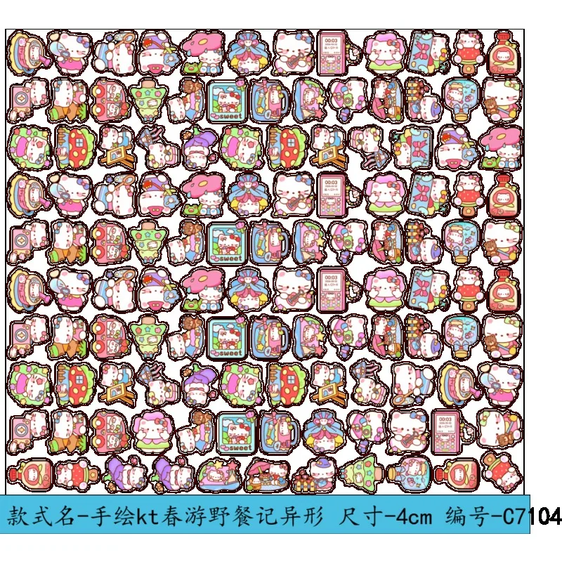 

Hand-painted Version Hello Kitty Acrylic Patch Special-shaped Double-sided Transparent Cute Sanrio Peripheral Keychain Pendant