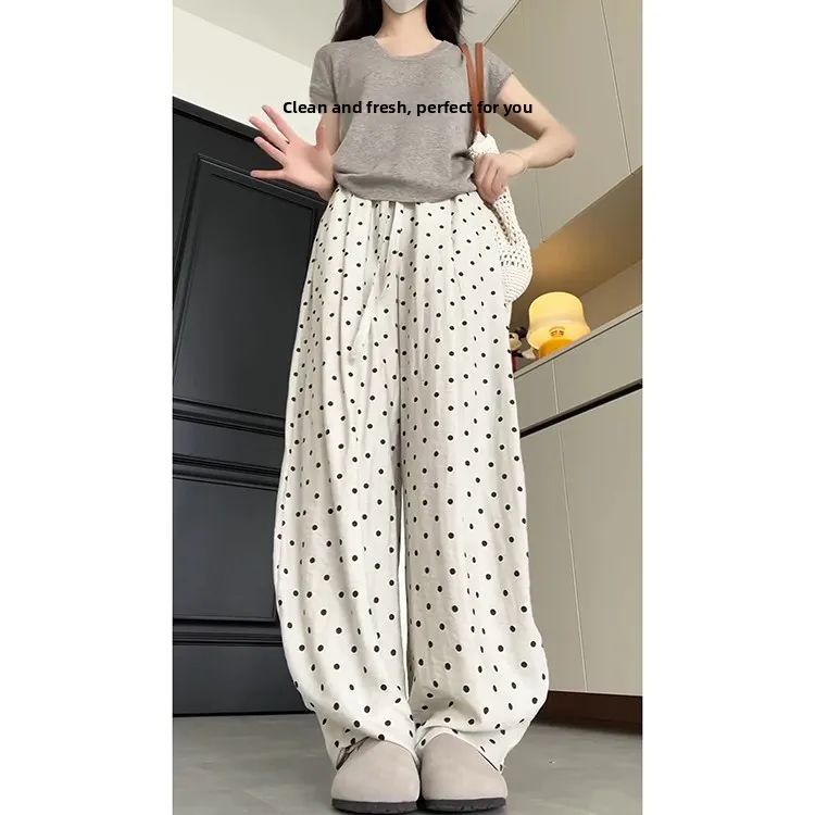 Qui Dry Ice soie femmes pantalons décontractés élastique à la taille jambe été 2025 nouveau Faion japonais Sle drapé jambe droite Sle