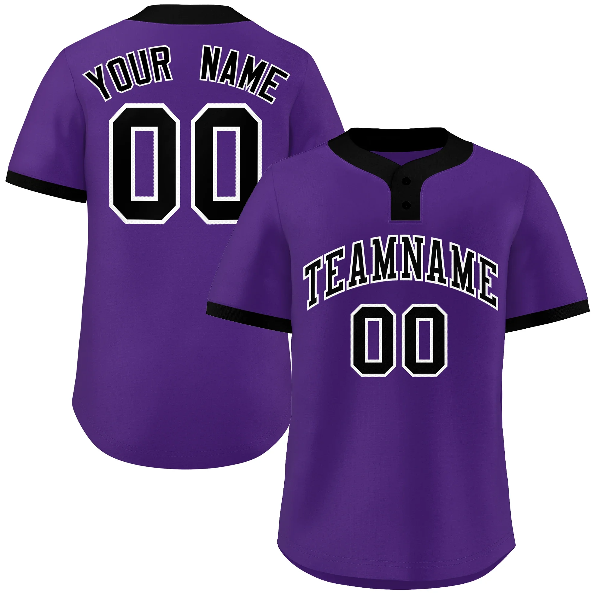 

Personalzied Baseball Jersey Two Button Printed Team Name Number Sublimation Plain Shirts Baseball Jersey