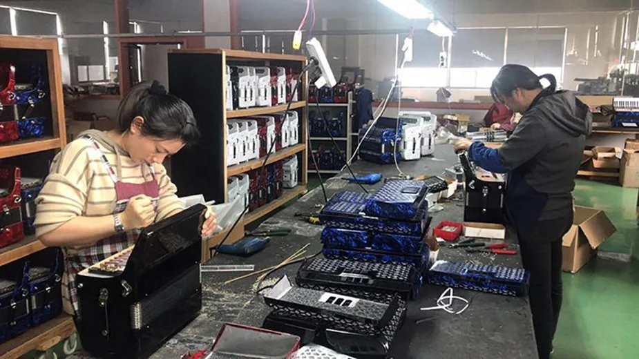 OME Professional 30 Keys 24 Bass Chromatic Accordion JP3024A Red Celluloid Conformation Wood Instrument Piano Keyboard