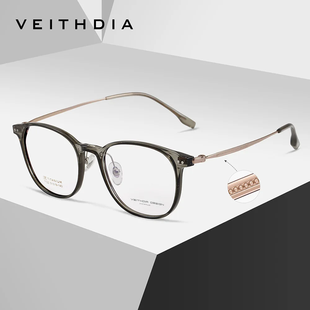 VEITHDIA إطار النظارات البصرية الكلاسيكية إطار سبائك التيتانيوم مكافحة الأشعة الزرقاء نظارات الطاقة البصرية نظارات القراءة الكمبيوتر EF71220 #2