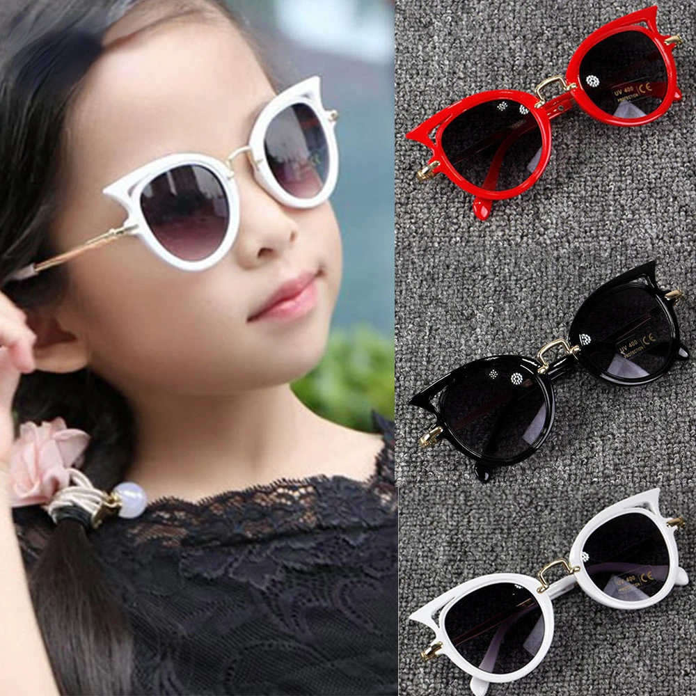 

1pc Kids Stylish Cat Eye Sunglasses Vintage Girls Cute Sun Glasses Party UV400 Eyewear Shades Lovely Children Students for Gift