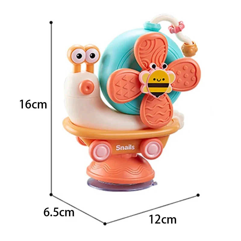 Snail Car Suction Cup Spinner Windmill Toys Sensory Fine Motor Infant Travel Toys Montessori For For Boys Girls Newborn Gift
