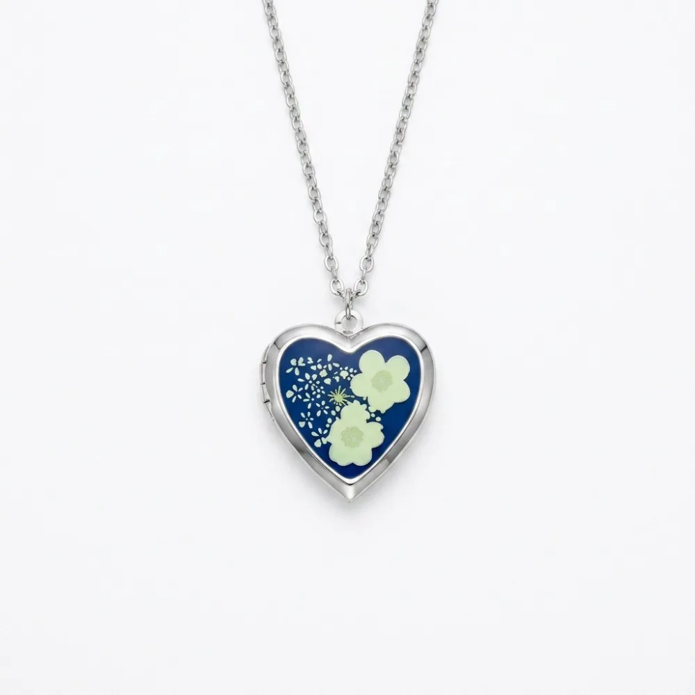 Fashion Copper Vintage Dried Flower Locket Heart Case Colorful Color Enamel Floral Charm Vintage Mini Photo Box Jewelry Jewelry
