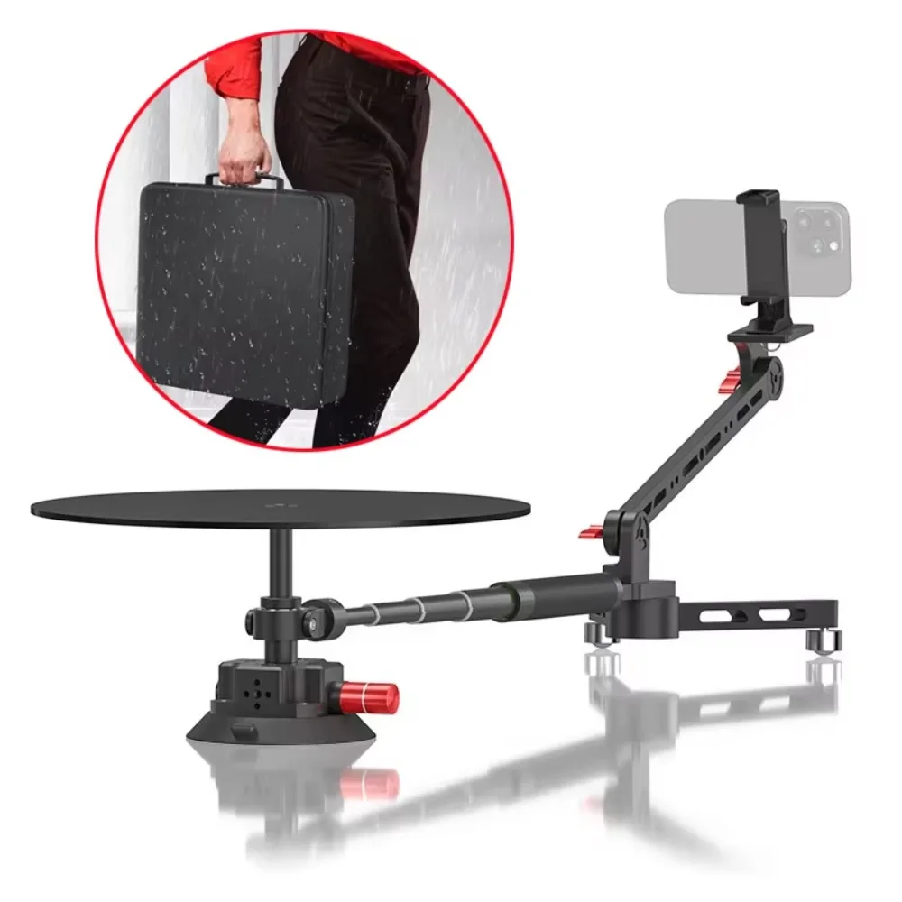 Adjustable Aluminum Rotating Platform 10-30cm 20kg Load Capacity 360Degree Rotation for Photo Camera Video Shooting Mobile Phone