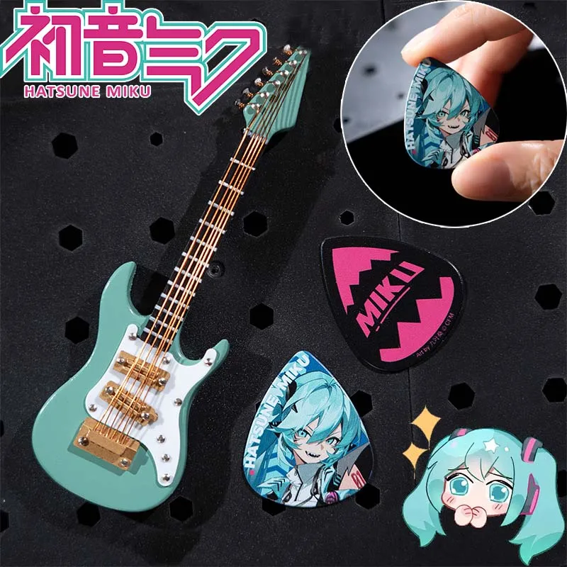 3PCS Hatsune Miku Multicolor Guitar Picks Acrylic Guitar Picks for Acoustic Electric Guitars Bass or Ukulele Guitar Accessories