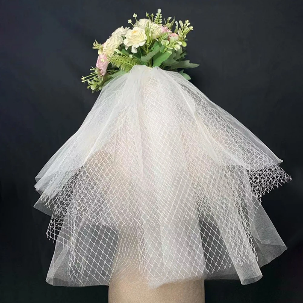 

Bridal Veils Soft Tulle with Cute Edge Beaded Wedding Veils Marriage Wedding Accessories Bride to Be