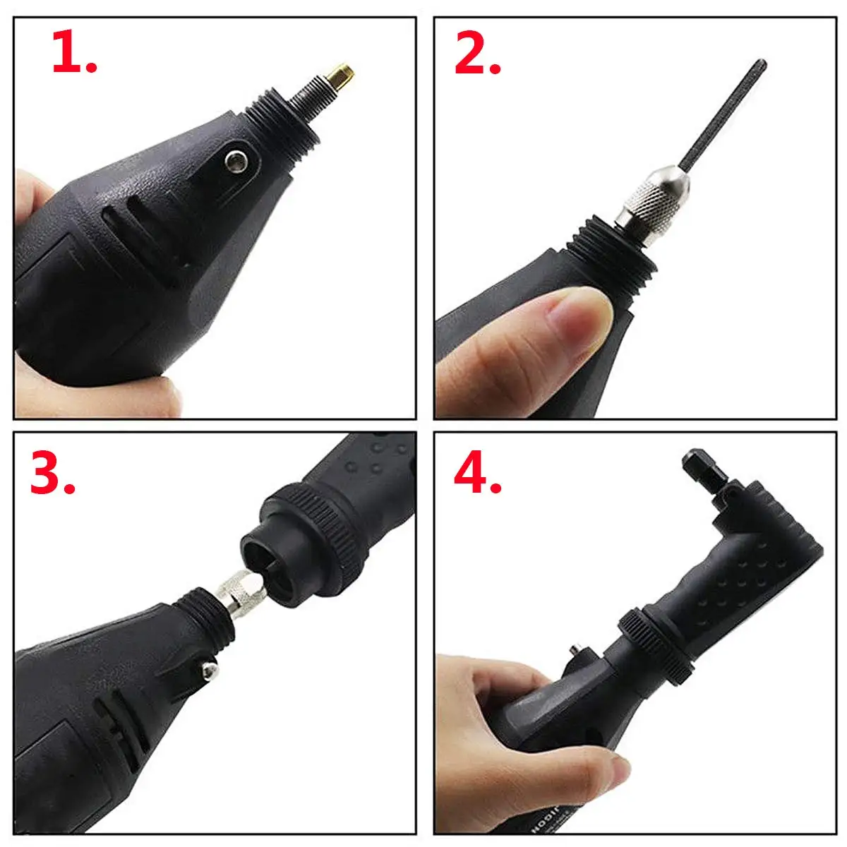 90 Degree Right Angle Power Drill Attachment Collet Adapter Dremel Accessories 3000 4000 575 Rotary Tools Set