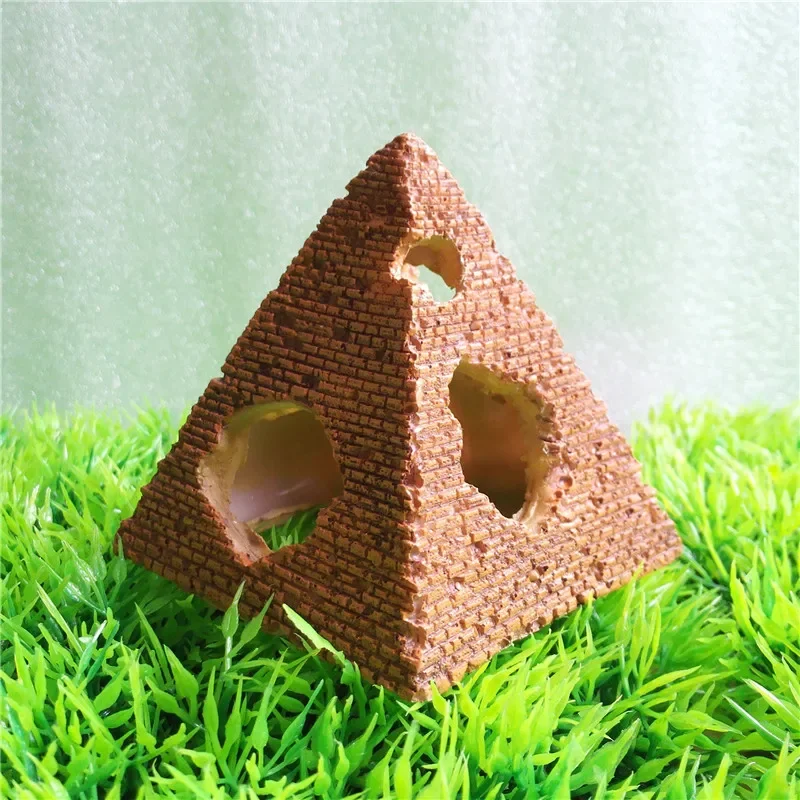 Resin Cheese Pyramid Rockery Hiding Cave Fish House Shrimp Nest Aquarium Fish Tank Ornament Landscaping Decoration