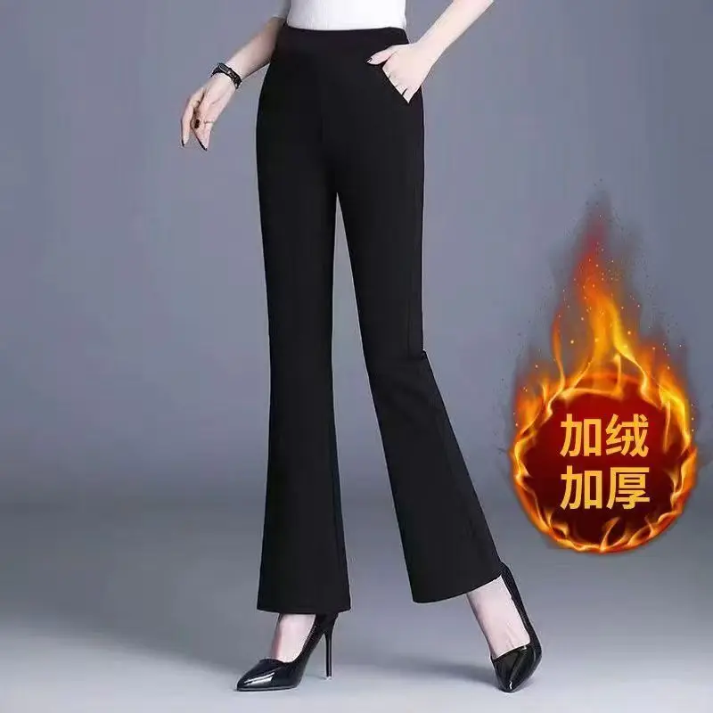 ارتفاع الخصر مايكرو متوهج السراويل النسائية الربيع الصيف رقيقة دعوى السراويل زائد حجم السراويل السوداء المرنة TT349 #5