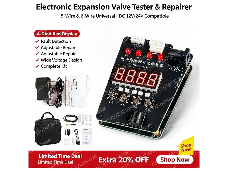 HVAC Electronic Expansion Valve Detector Variable Frequency AC Diagnostic Repair Tool EEV Controller Tester