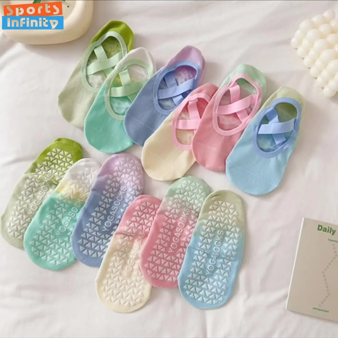 

Gradient Tie Dye Yoga Socks Women Summer Anti Slip Professional Pilates Socks Indoor Dance Fitness Sports Socks Women