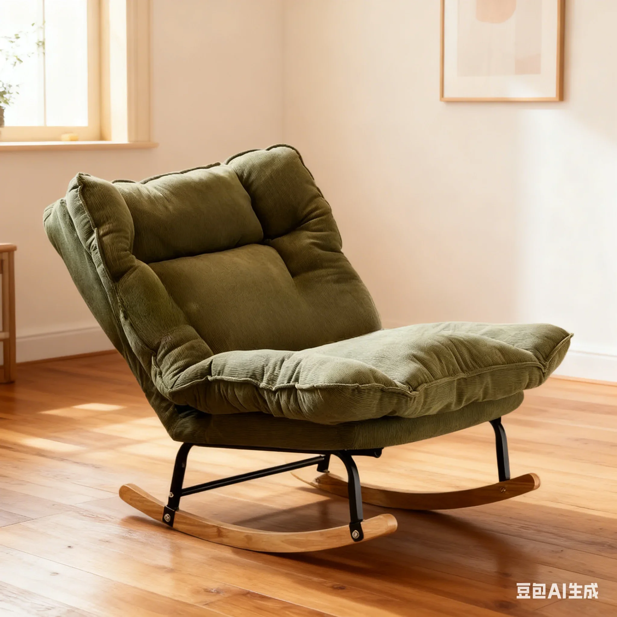 Lazy sofa can be reclined and slept comfortably, soft and fully wrapped, bedroom fabric single small apartment casual rocking