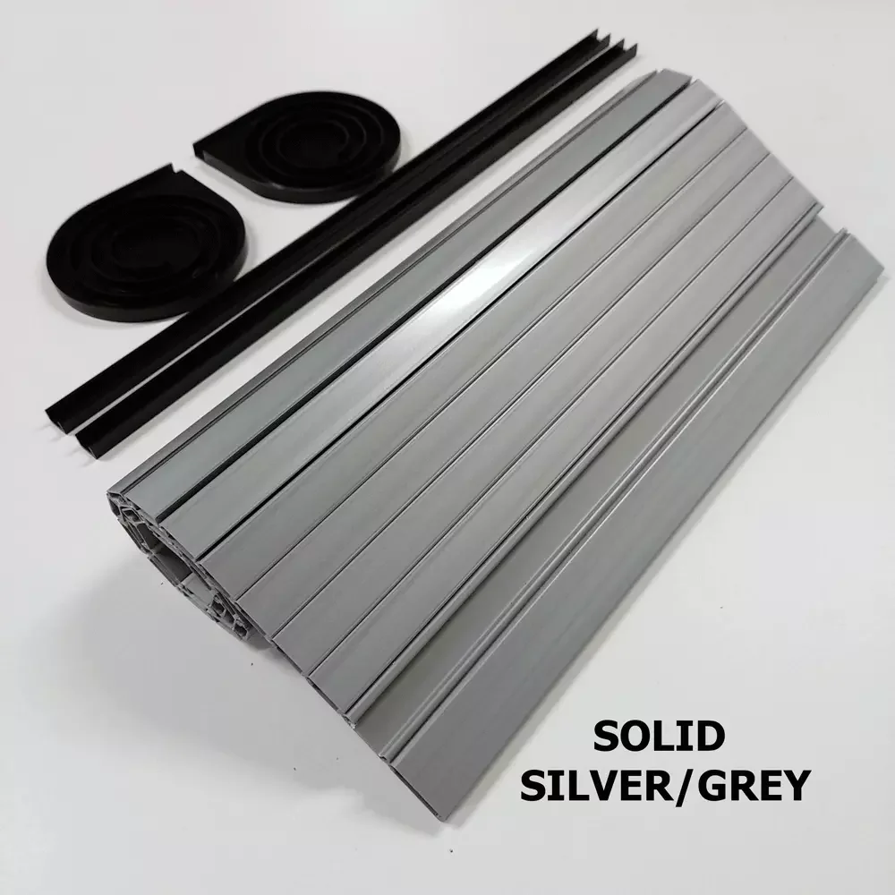 

Tambour Door Roller Door for Campervan Motorhome, Quality Solid Silver Finish Space-Saving Cabinet Shutter