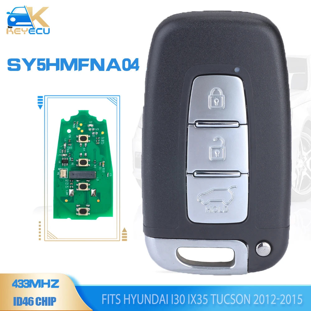 KEYECU Smart Remote Key Fob 433MHz ID46 for Hyundai i30 ix35 Tucson Veloster 2012 2013 2014 2015 2016