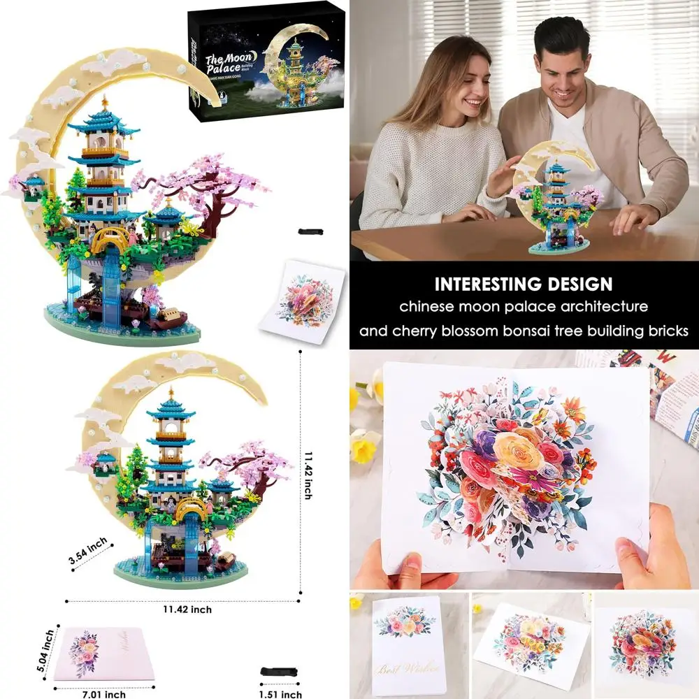 

Japanese Cherry Blossom Bonsai Tree & Miniature House Building Kit, 4288 Pieces, Ideal for Teens & Adults 14+