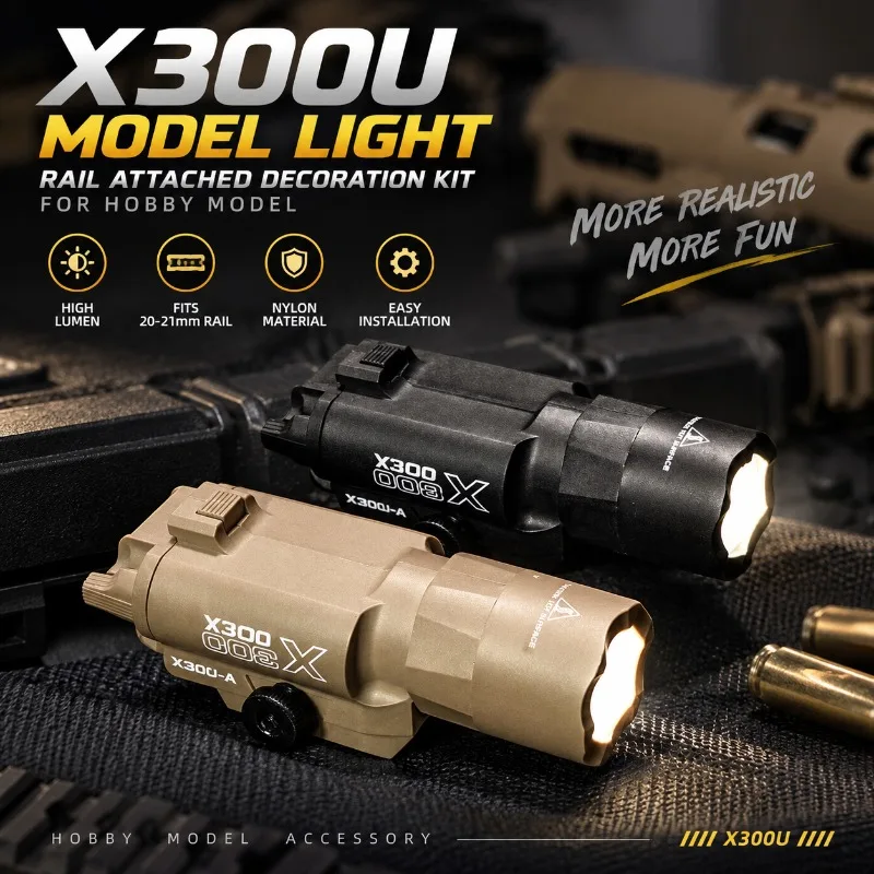 X300U Rail Mounted Nylon Torch, Bright Model Lighting Part Compatible with Standard 20-21mm Rail