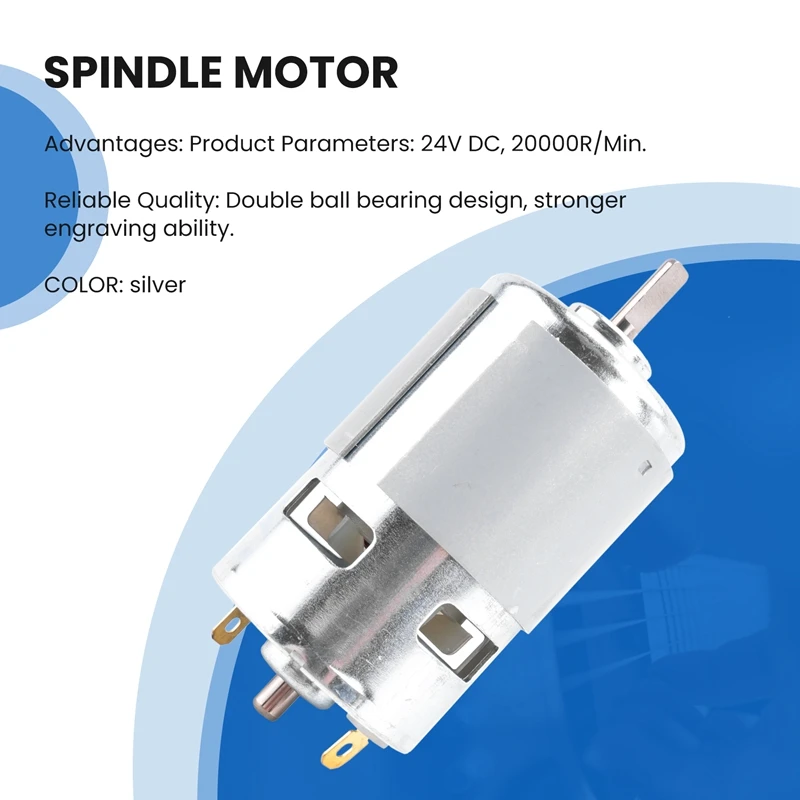 775 Spindel motor mit er11 Spann zange & Anschluss leitung, 24V U/min, passend für Schnitz maschine der Serie cnc