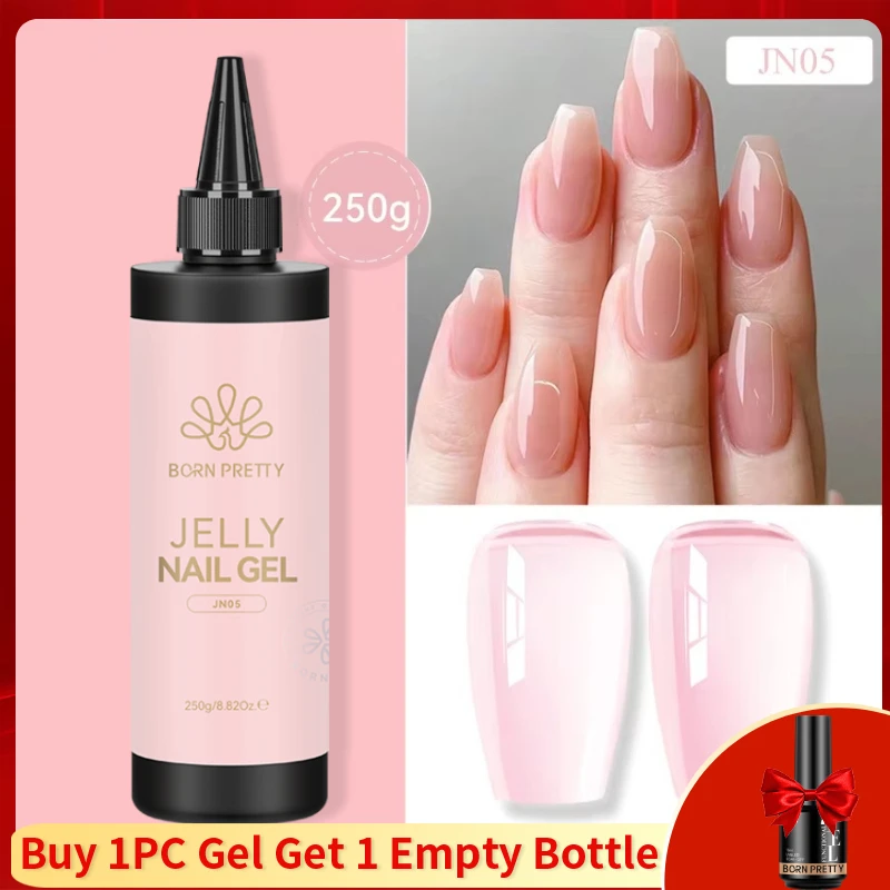 BORN PRETTY 250g Super Top Coat Base Gel losweken UV LED Drogen Langdurige Semi Permanente Jelly Naakt Roze Gel nagellak