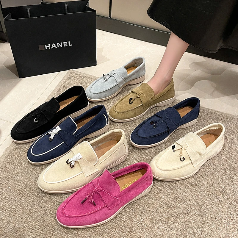 2025 primavera y otoño nuevos zapatos de mujer de suela blanda de gran tamaño zapatos planos de moda de estilo británico zapatos casuales cómodos